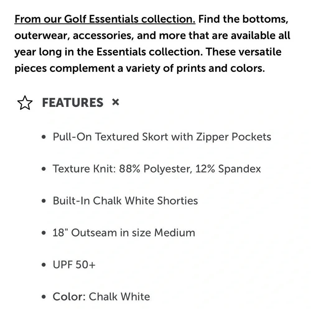 Elevation 18" Textured Skort by Tail Activewear. - Picture 7 of 7